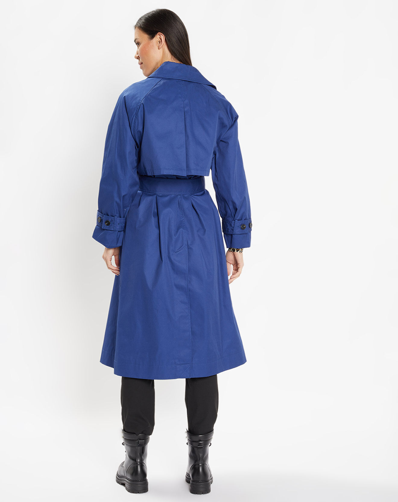 Galeries Lafayette Imperméable en Coton Bio Marius Oversize bleu