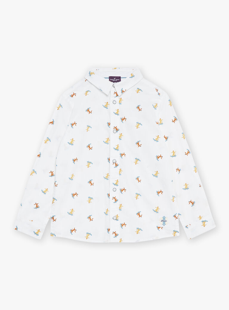 Chemise blanche à imprimé tigre skateur