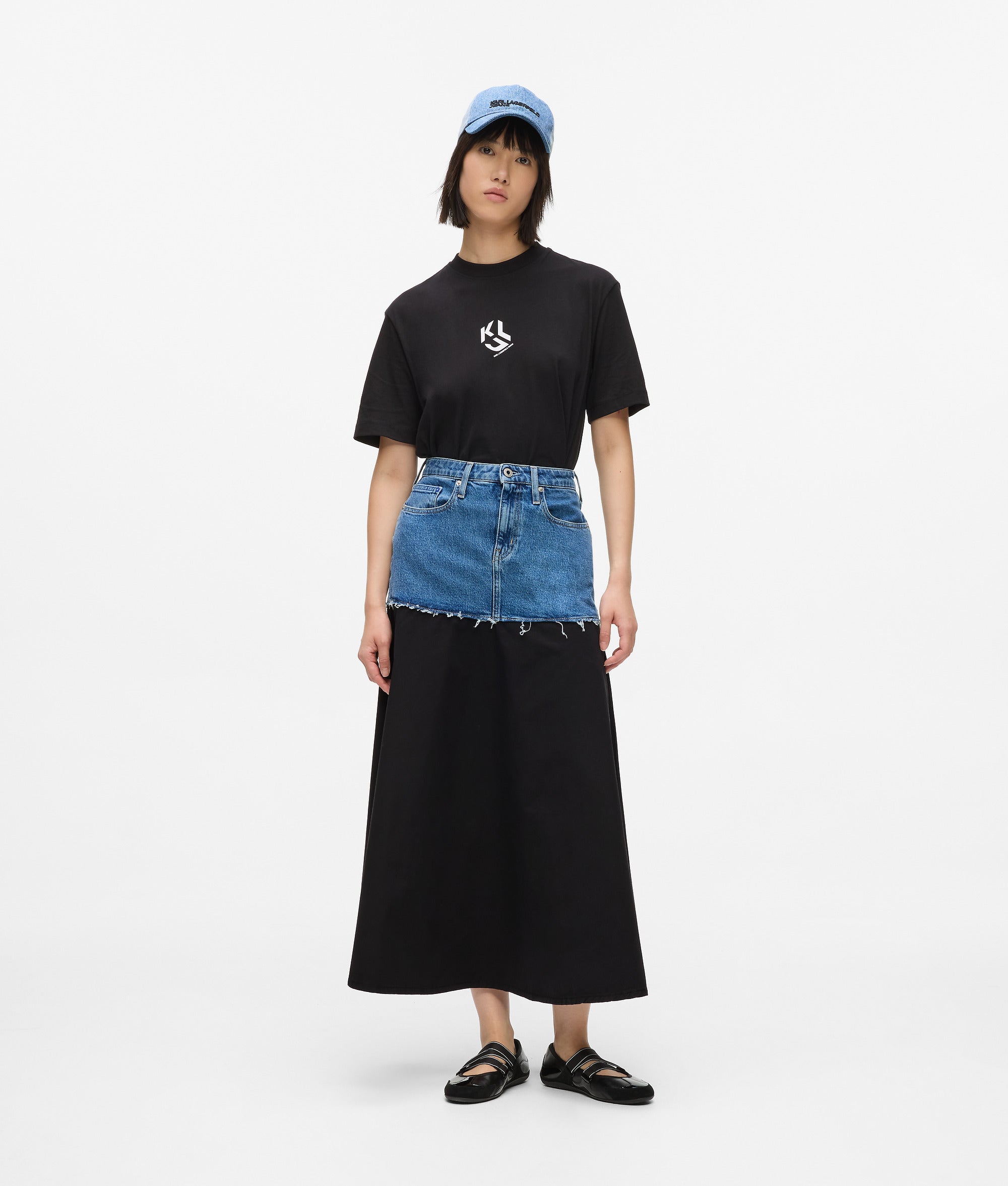 Denim Paneel Maxi rok