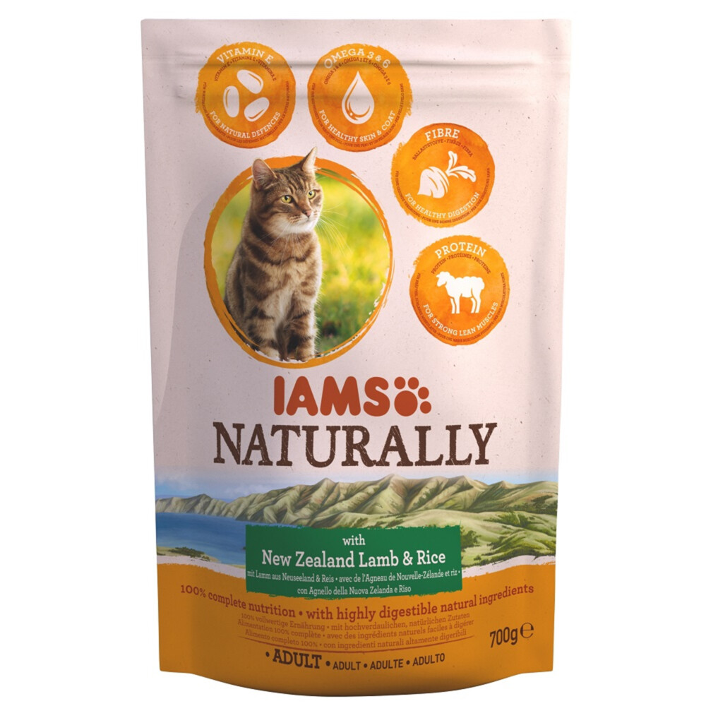 Iams Naturally Kat Adult New Sealand Lam & Rijst700 gr
