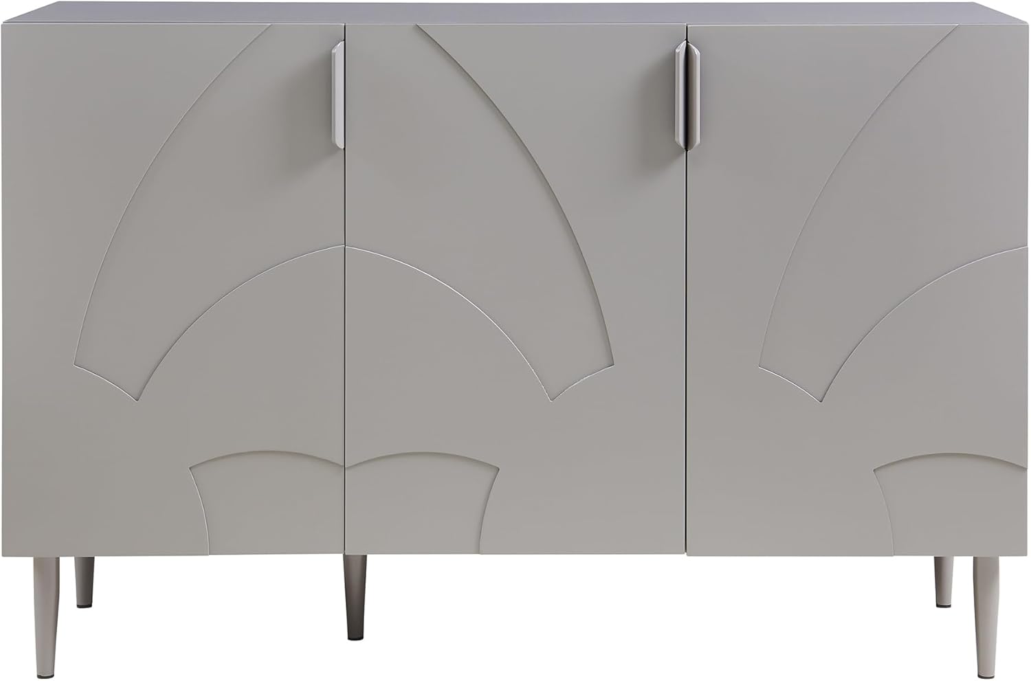 [en.casa] Sideboard Starvili Kommode mit 3 Türen Mehrzweckschrank 75 x 115 x 38 cm Wohnzimmerschrank Buffetschrank Metallbeine Grau