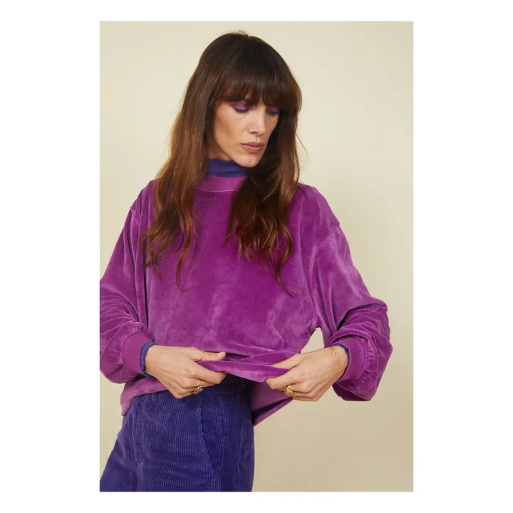 SMALLABLE BASICS Sweat Velours Femme Coton Bio | Rose fuschia