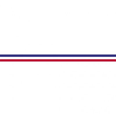 Maildor - Bolduc - ruban d'emballage 10 mm x 10 m - bleu/blanc/rouge