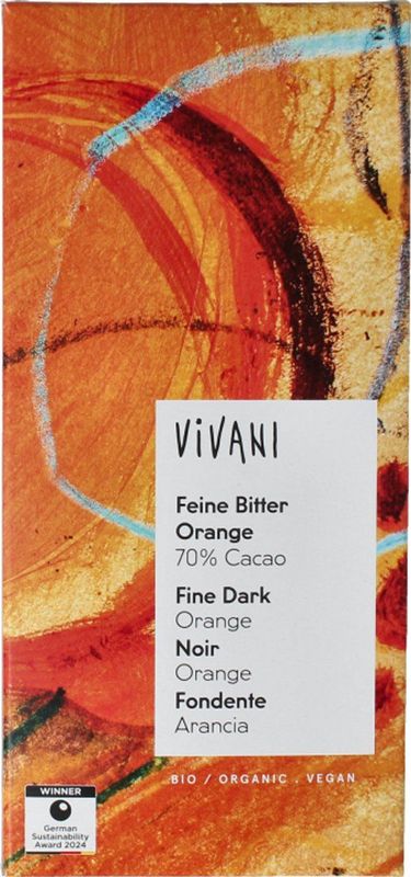 Vivani - Feine Bitter Orange - Chocoladereep - 70% Cacao - 80 gram