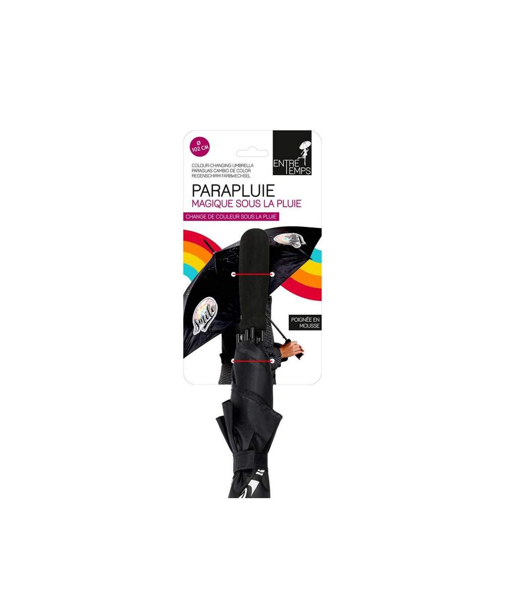 Paris Prix - Parapluie changement De Couleur 82cm Noir