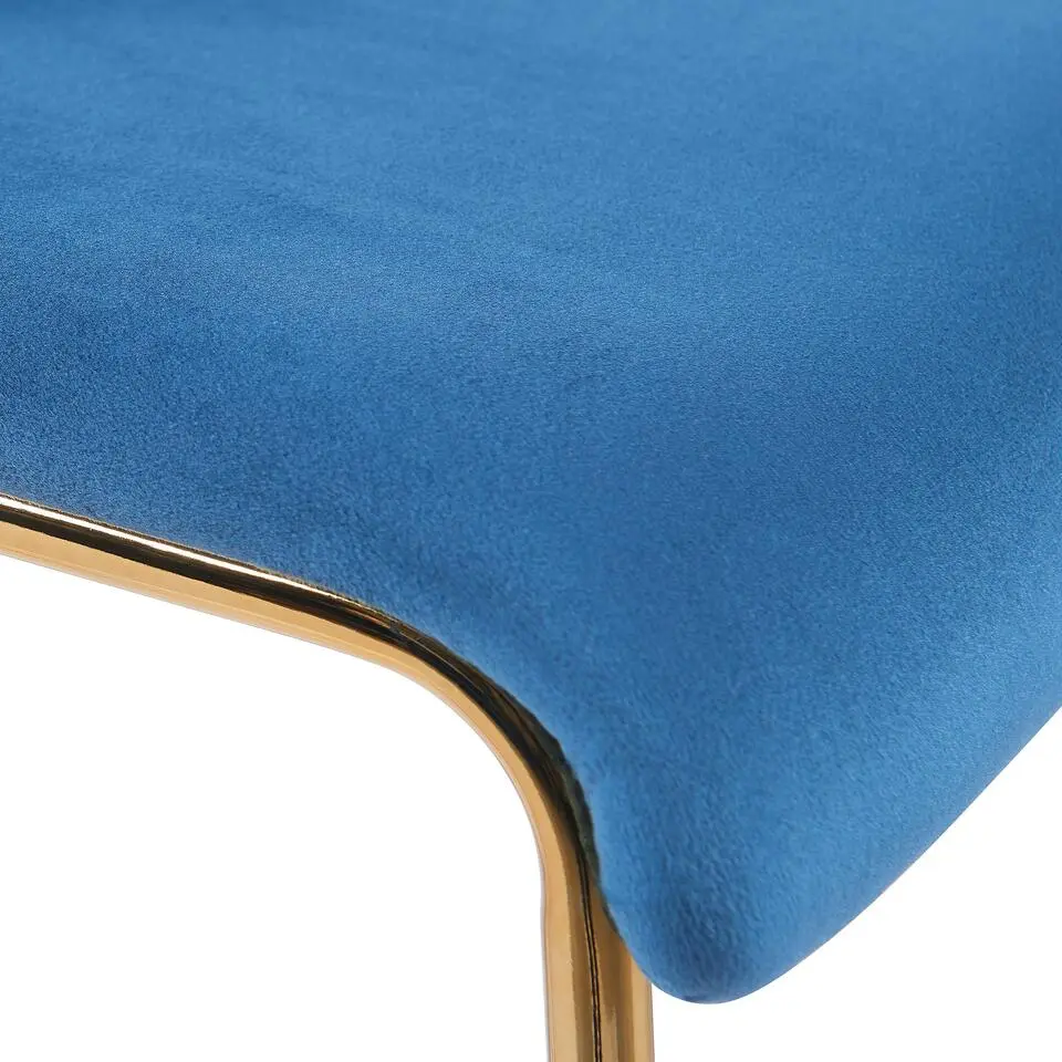 CLP Barkruk Hoover goud Frame - Fluweel - blauw