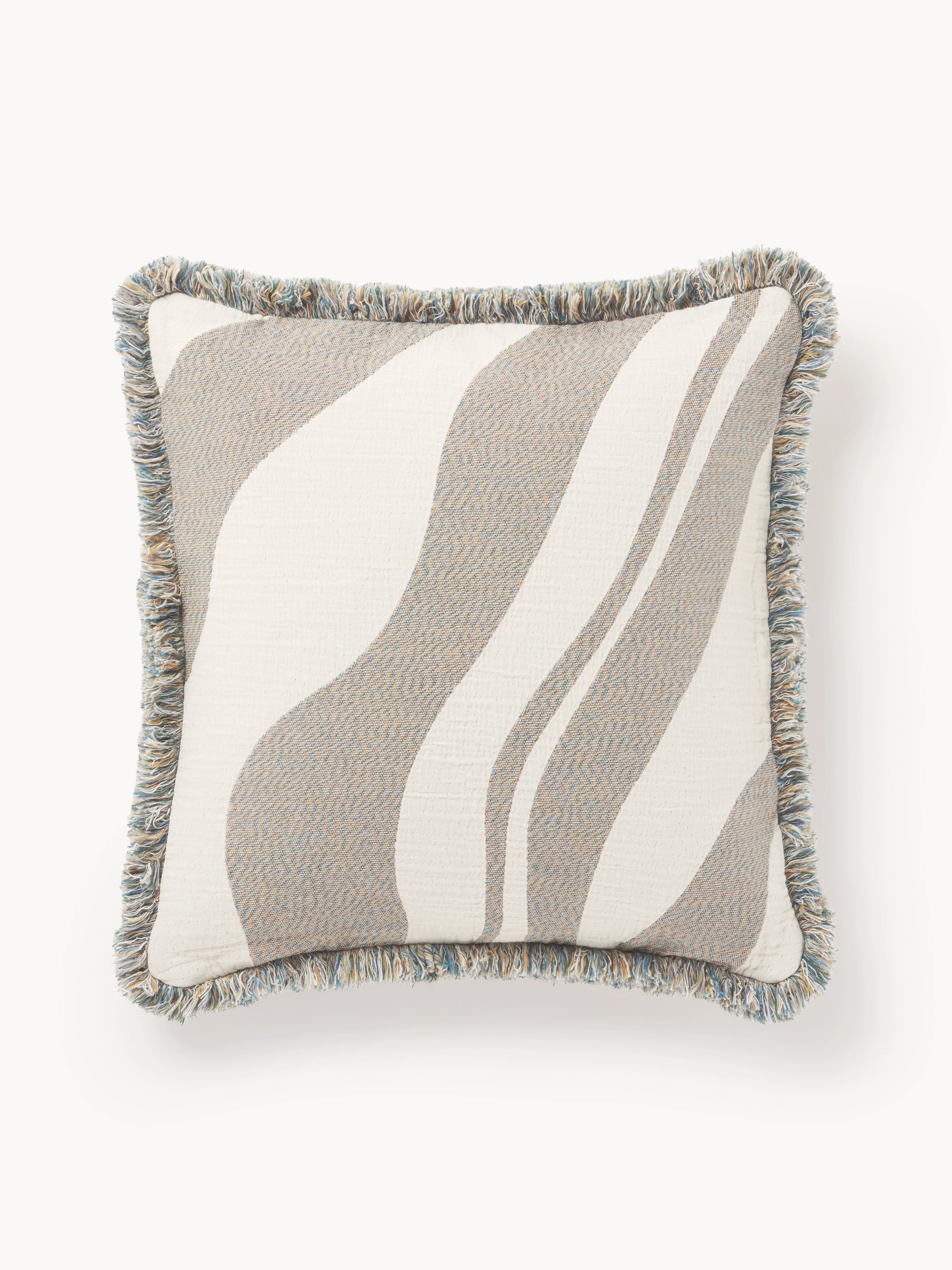 Jacquard kussenhoes Rui met franjes