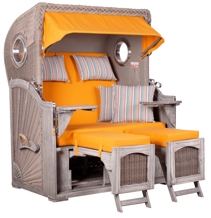 Rantum strandstoel mahonie gewassen grijs PE koboo grijs design 586