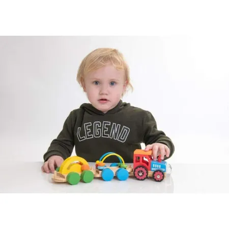 SpielMaus Nachziehtraktor mit 2 Anhänger