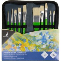 Set de pinceaux pour peinture à l'huile, 10 pièces