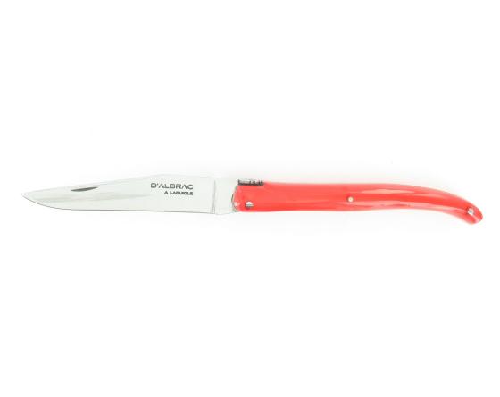 Laguiole 11 cm - manche Acrylique Rouge - tête de mort Couteau de poche par D'Albrac à Laguiole