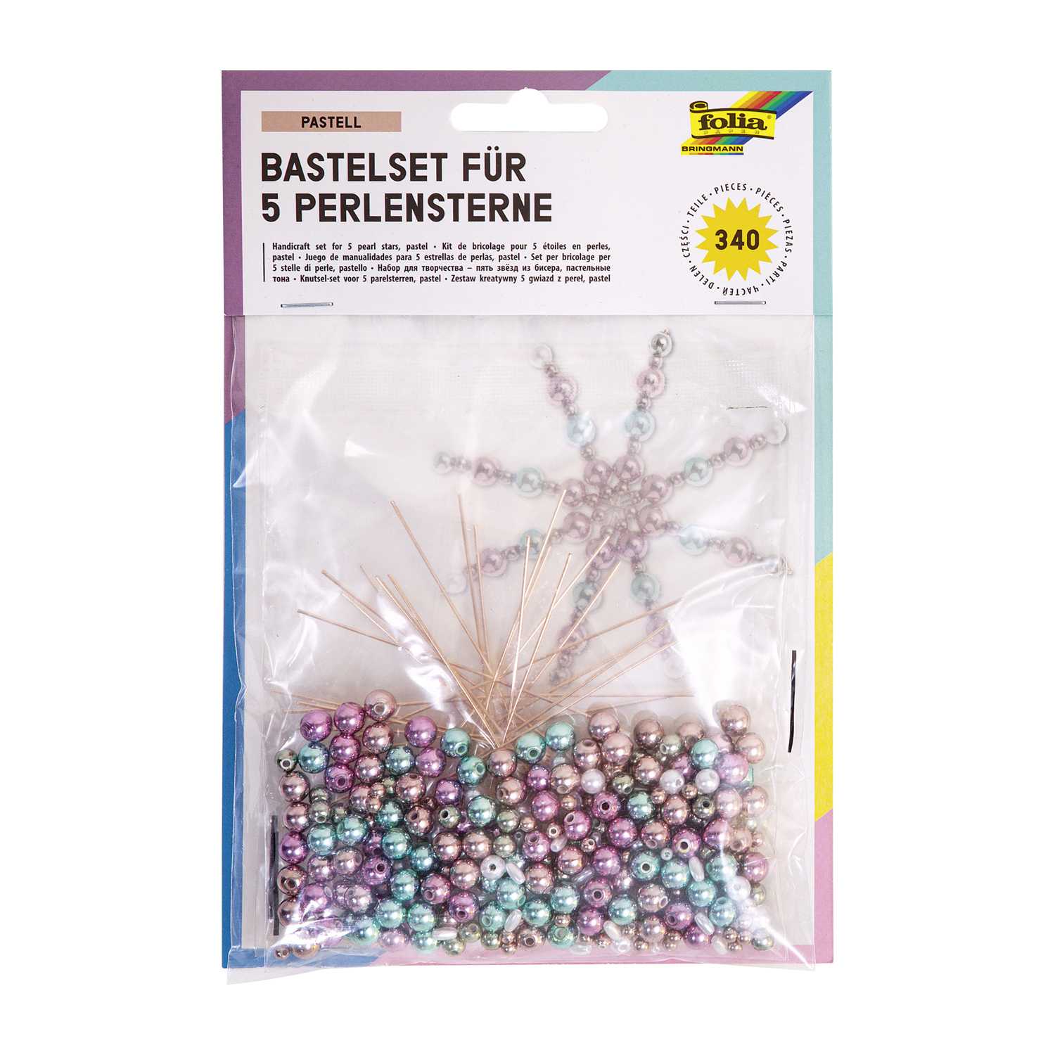 Folia Bastelset für 5 Perlensternen 340teilig