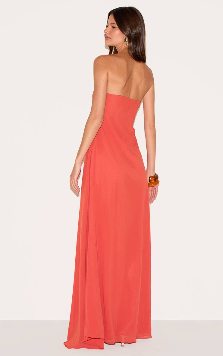 Rouille Robe Longue Bandeau En Mousseline