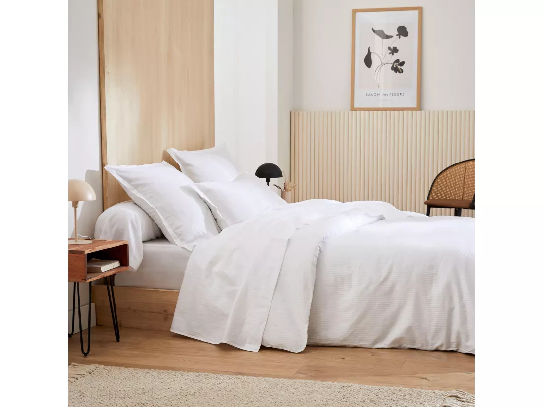 Taie de traversin 200x43 cm satin de coton GRAND HÔTEL blanc