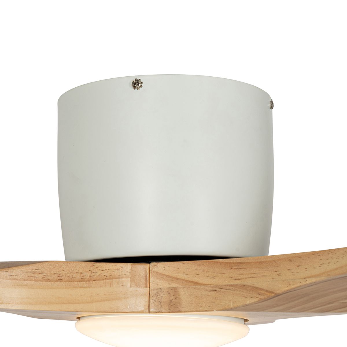 Plafondventilator wit met hout 131.5cm incl. LED dimbaar met afstandsbediening - Jerri
