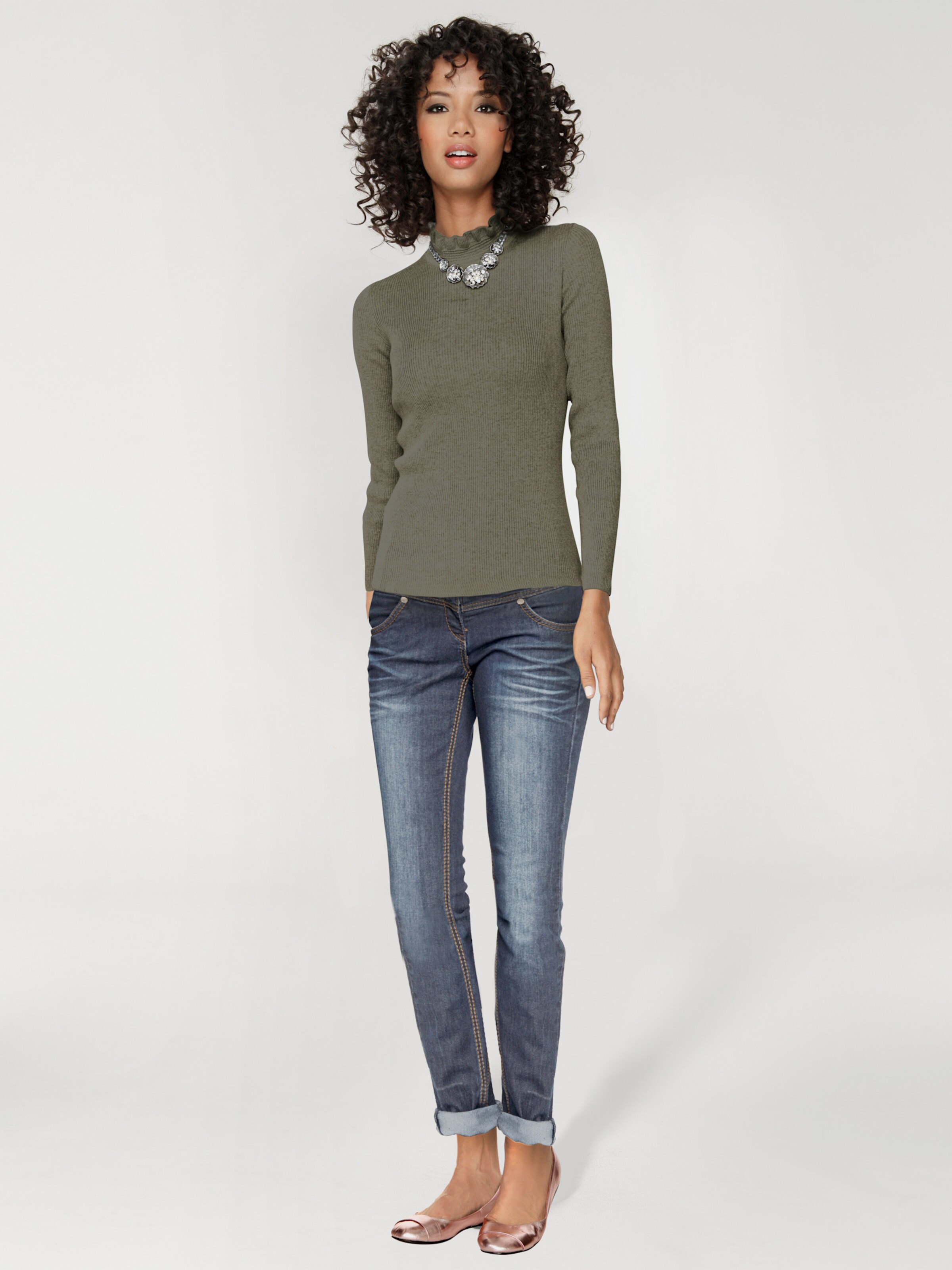 Stehkragen-Pullover
