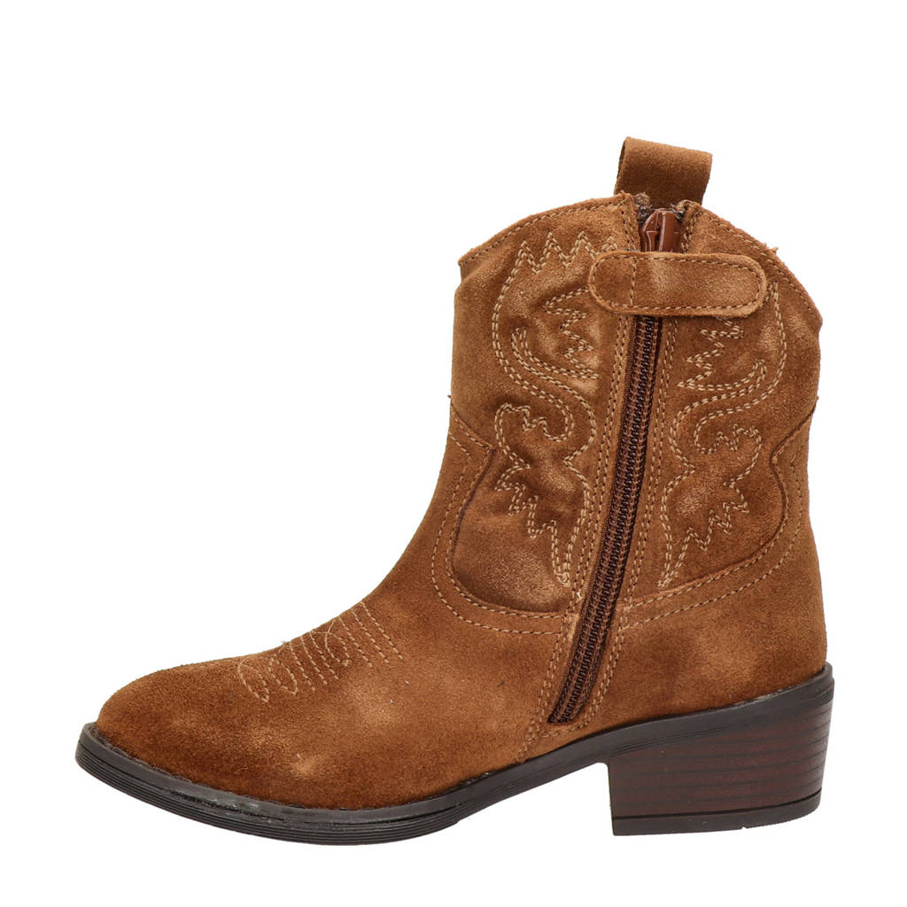 Nelson Kids suède cowboylaarzen cognac
