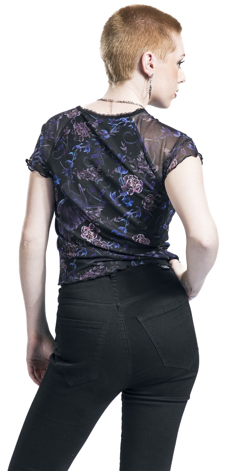 Purple Night Crows Mesh Top | Jawbreaker T-Shirt Manches courtes