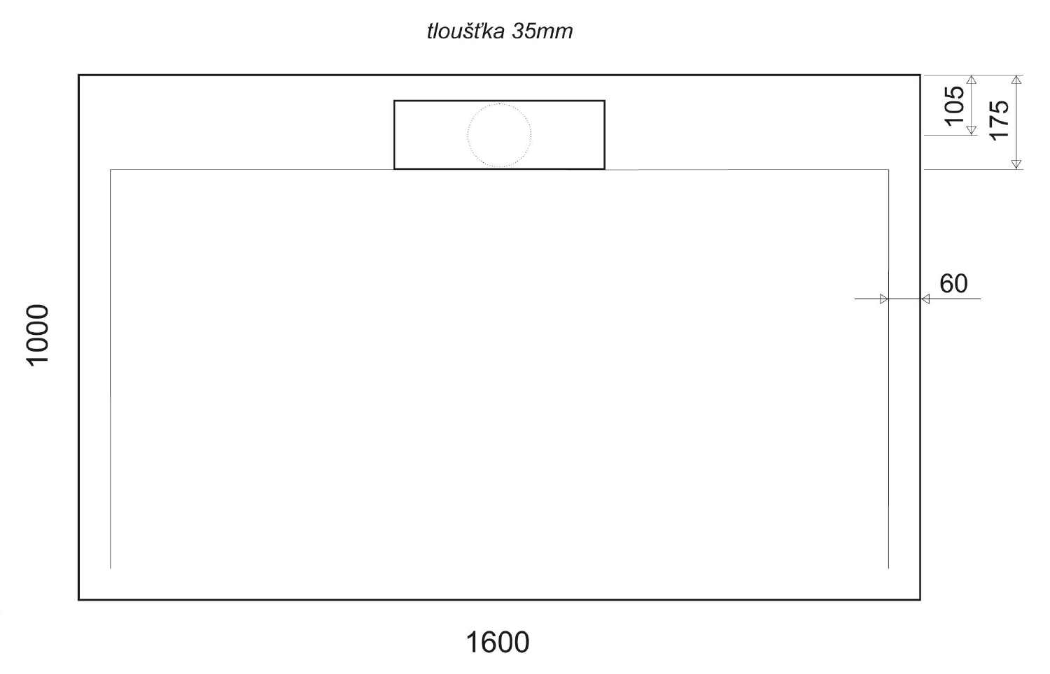Gelco Irena rechthoekige douchebak antislip 160x100cm wit