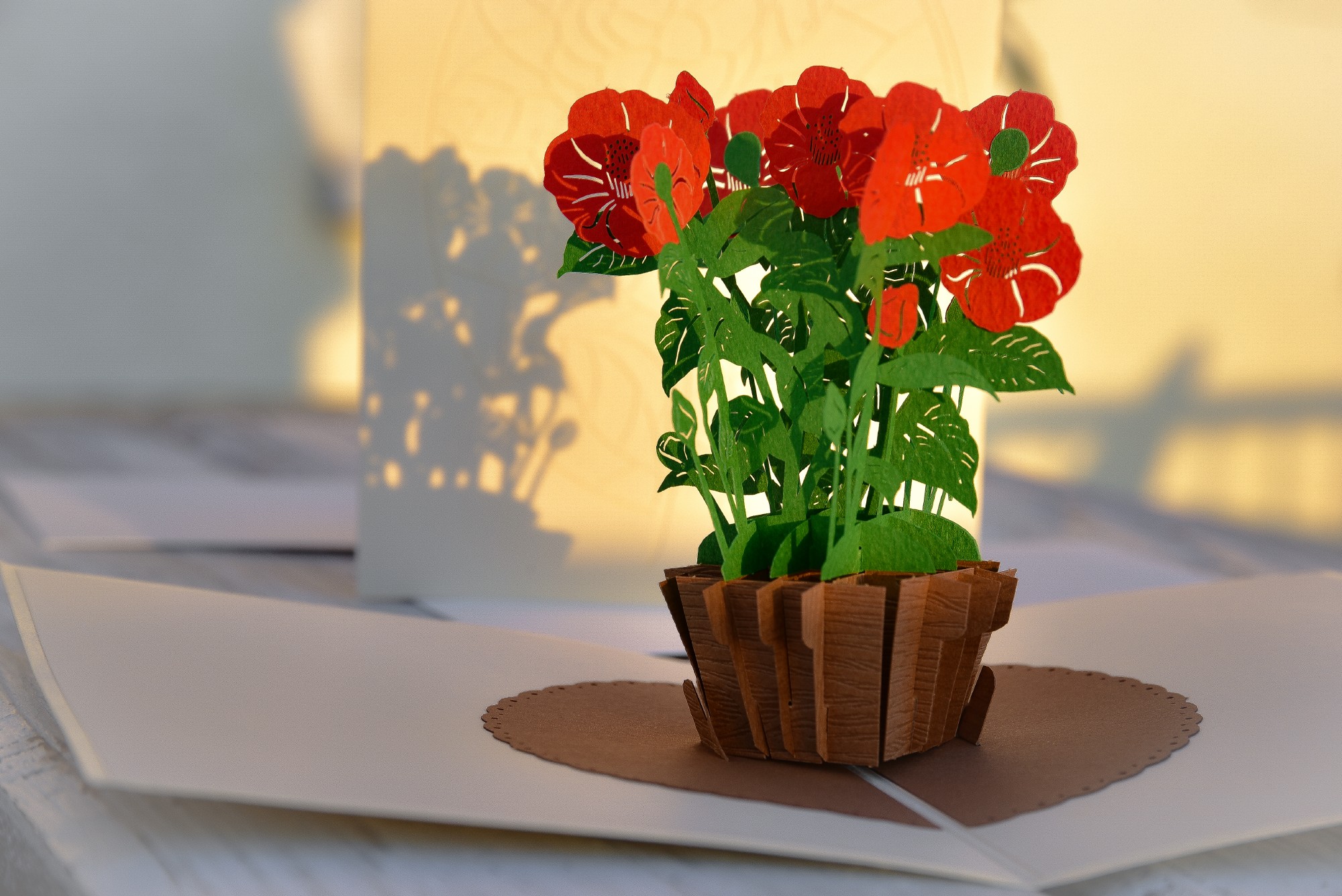 Pop-Up Karte 'Mohnblume', rot, L 18 cm, B 13 cm günstig bestellen