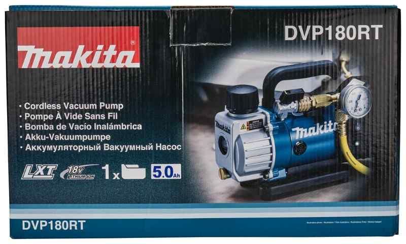 Makita DVP180RT 18V Vacuümpomp (1x 5.0 Ah) en  lader, in aluminium koffer