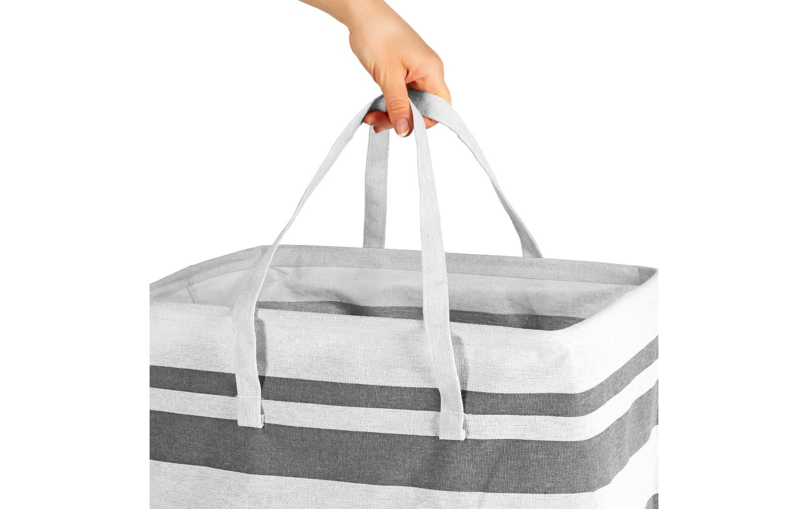 Aufbewahrungskorb faltbar 2er-Set 75 l - Grau/WeissStylischer Korb mit Griffen