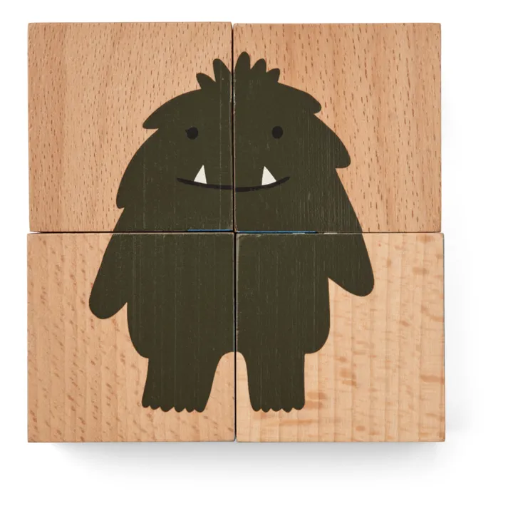 Liewood Cubes en bois Aage | Monster/Nature
