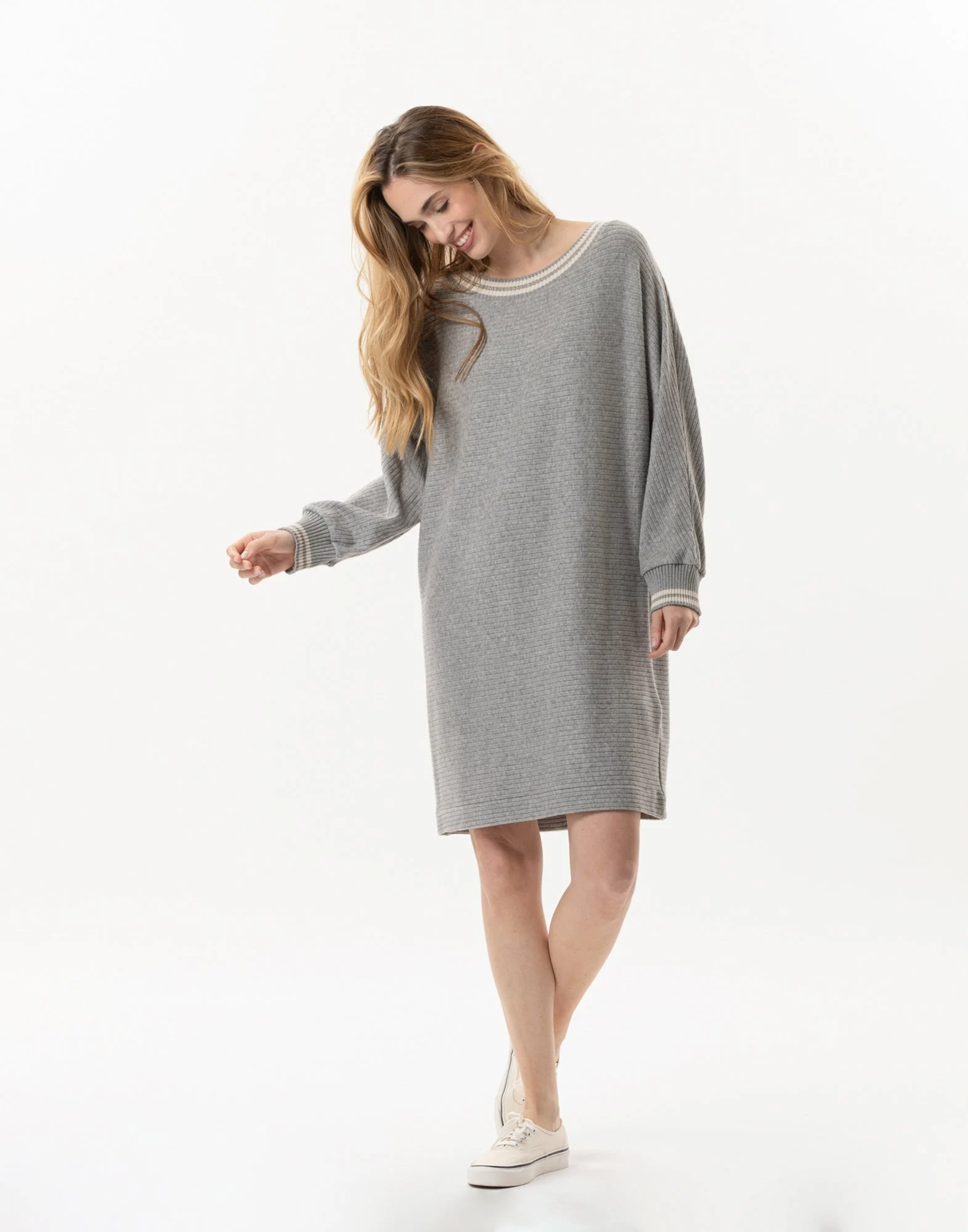 ESMEE 840 - Robe en maille tricot | Gris