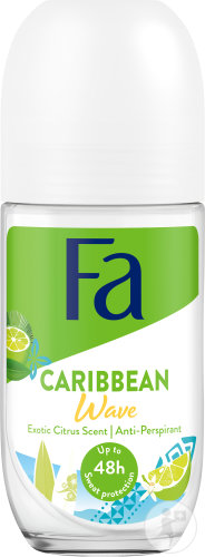 Fa Caribbean Lemon 48h Déodorant Anti-Transpirant Parfum Frais Exotique Citron Roll-On 50ml
