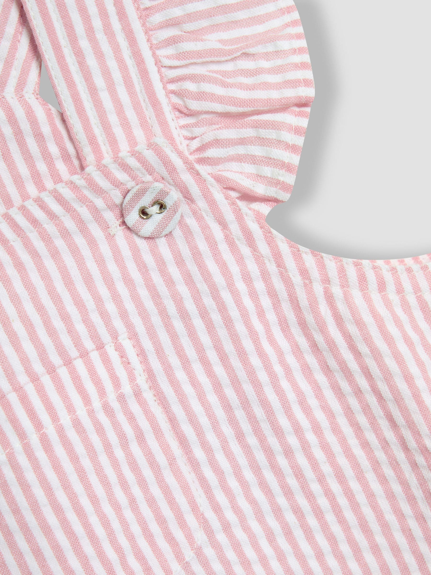 JoJo Maman Bébé 2-Piece Seersucker Stripe Dungarees & T-Shirt Set