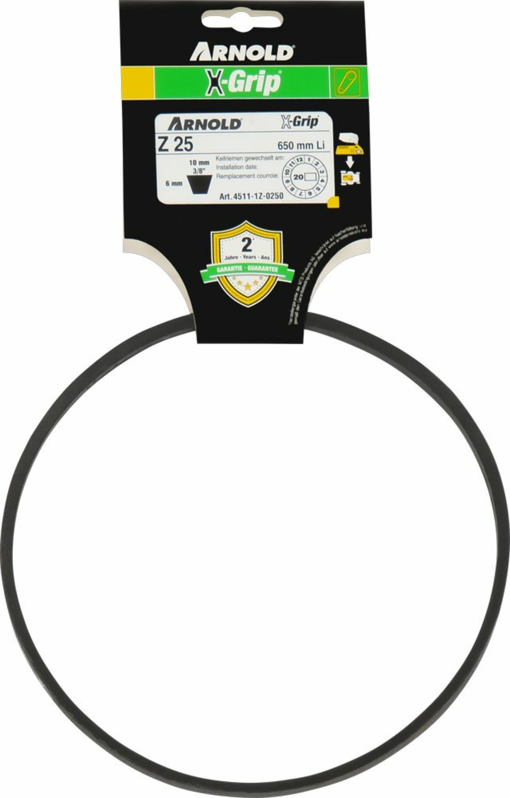 Courroie trapézoïdale x-grip v de type z 25