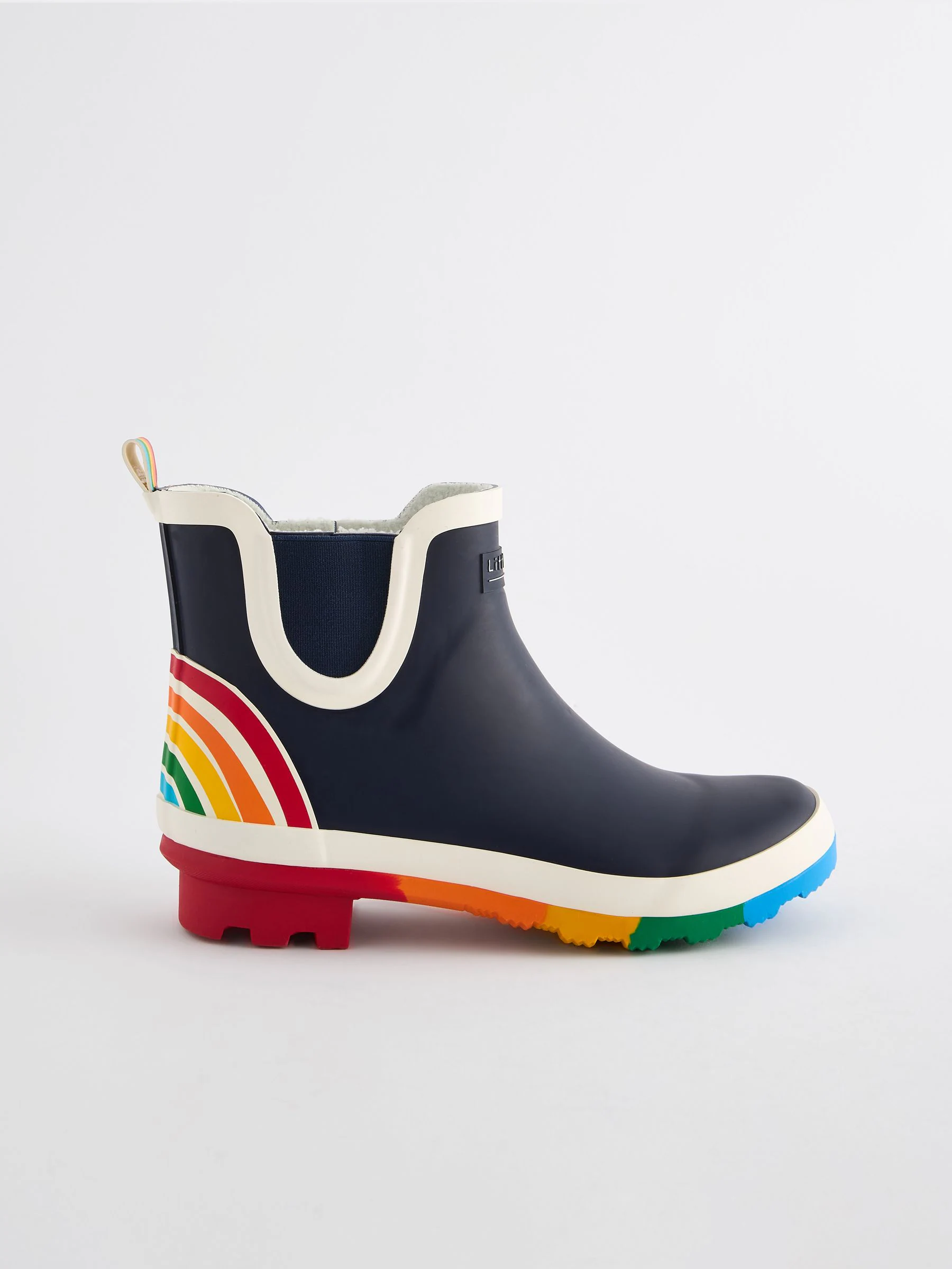 Marineblauw - Little Bird by Jools Oliver regenlaarzen met regenboog voor volwassenen