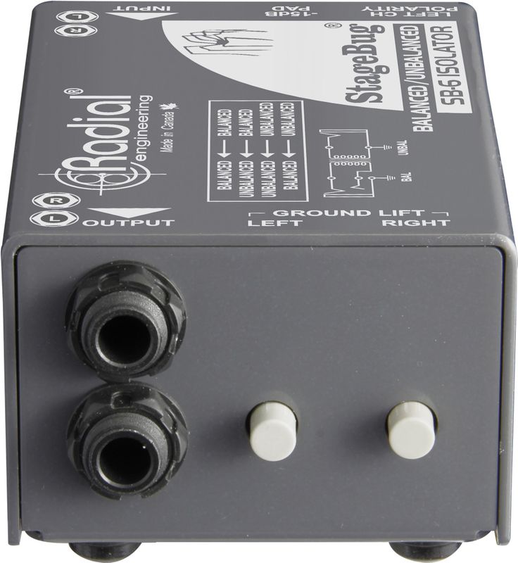 Radial StageBug SB-6 - Passieve Stereo Line Isolator - 2-Kanaals