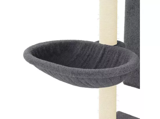 Arbre à chat avec griffoirs en sisal gris foncé 130,5 cm