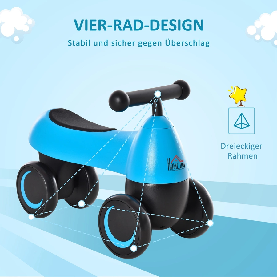 HOMCOM Rutschauto blau und schwarz