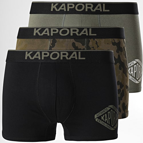 Lot De 3 Boxers Viny Noir Vert Kaki Camouflage