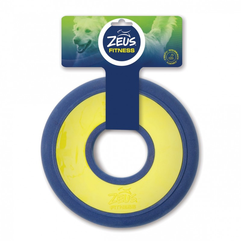 Brinquedo flutuante em forma de disco de TPR e espuma da Zeus Fitness para cães, 23 cm