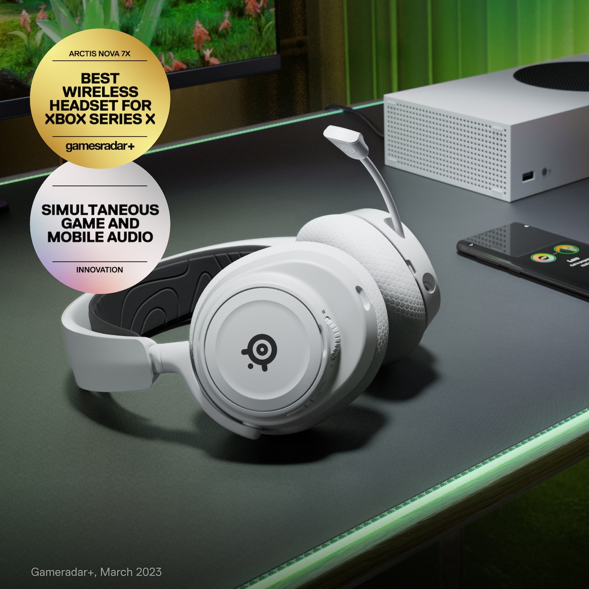 SteelSeries Arctis Nova 7X trådløst gaming headset (hvit)