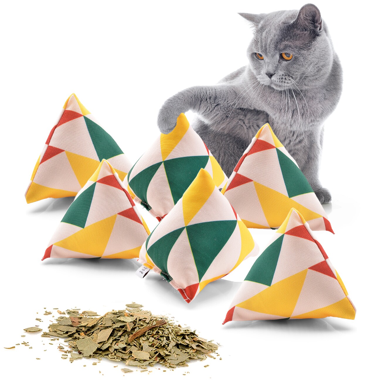 Canadian Cat Company Catnipspielzeug 6x Schmusepyramide Reggae Triangle
