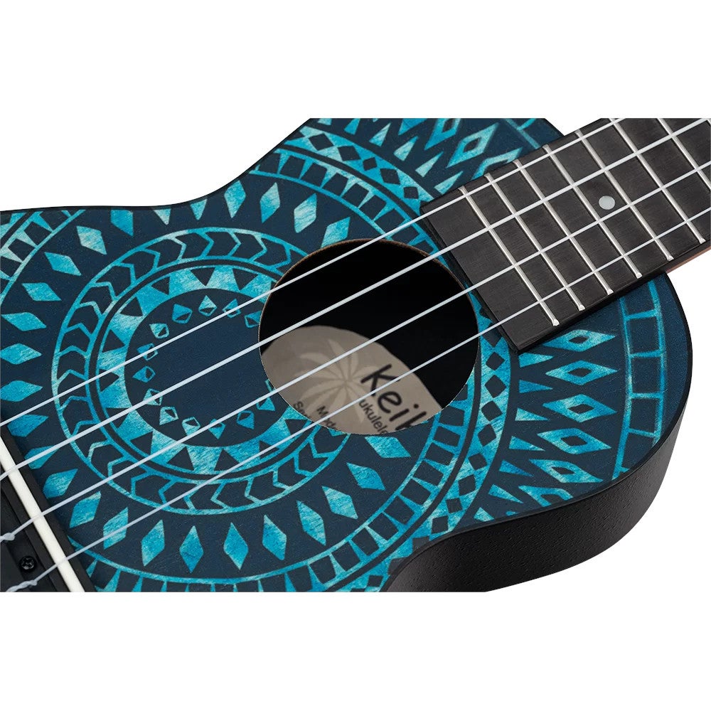 Ortega Keiki K2SS-BKC Soprano Size Ukulele Blue Kaleidoscope sopraan ukelele set