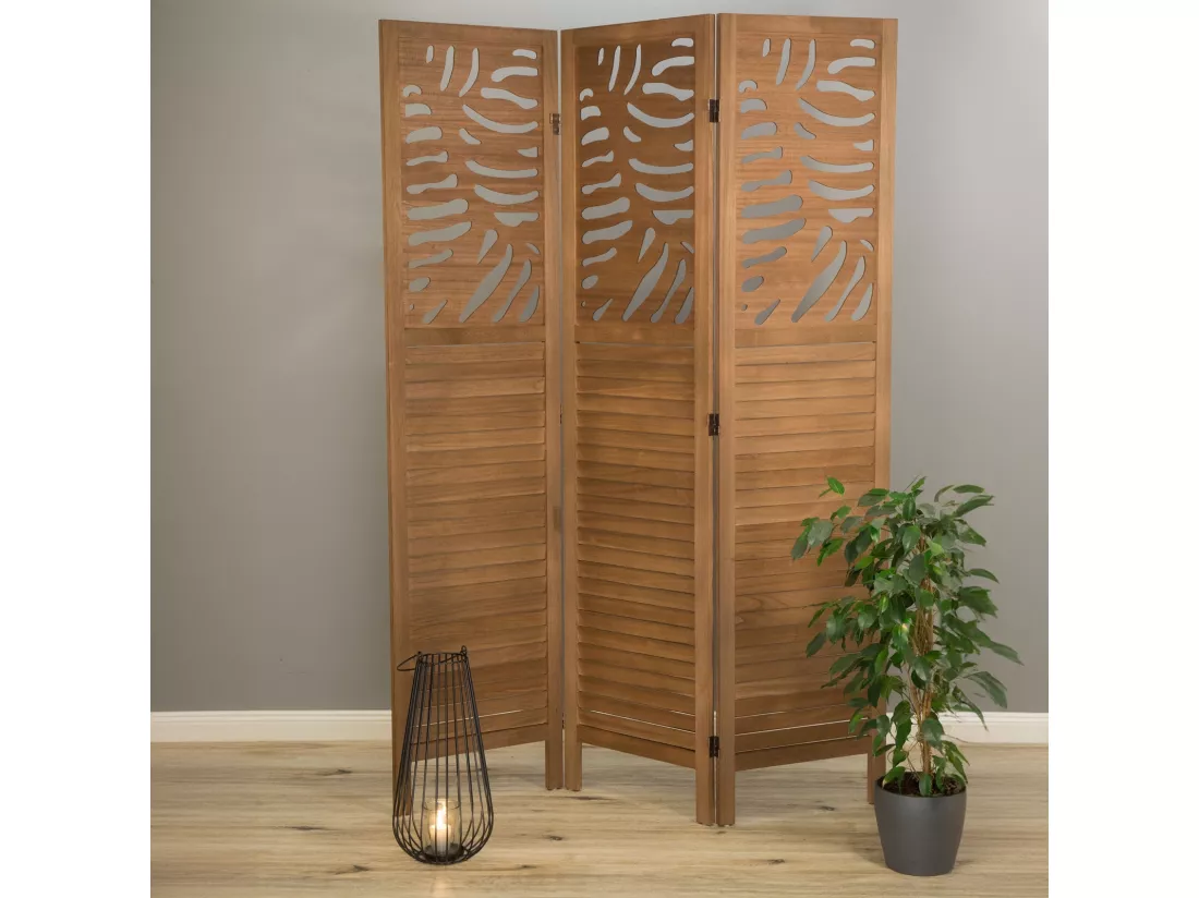 PARAVENT Palm 3 pièces. 170x120 cm, bois marron