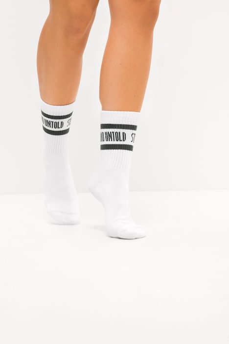 Statement Socken, gerippt, Logo