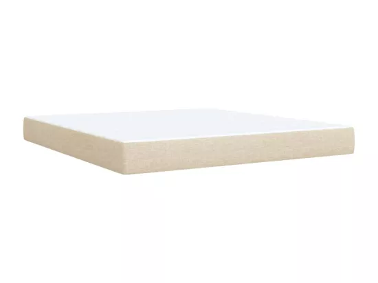 Sommier à lattes de lit avec matelas Crème 180x200 cm Tissu