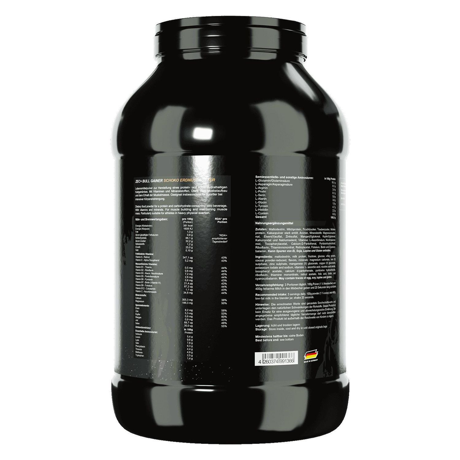 ZEC+ BULLGAINER Protein/ Eiweiß Chocolate Peanut Butter