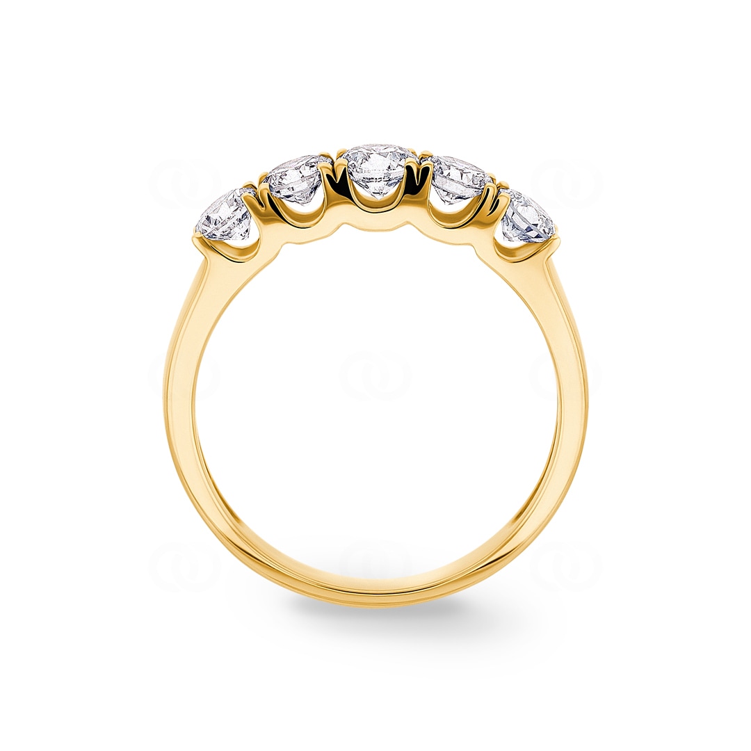 Damenring 750/18 K Gelbgold mit Diamanten 1.00 ct H/si