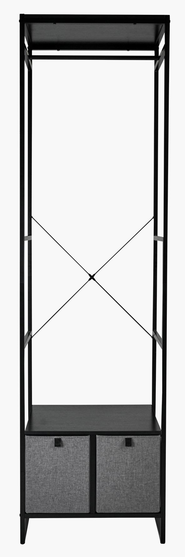 Klesstativ svart - 60x46,5x215 cm