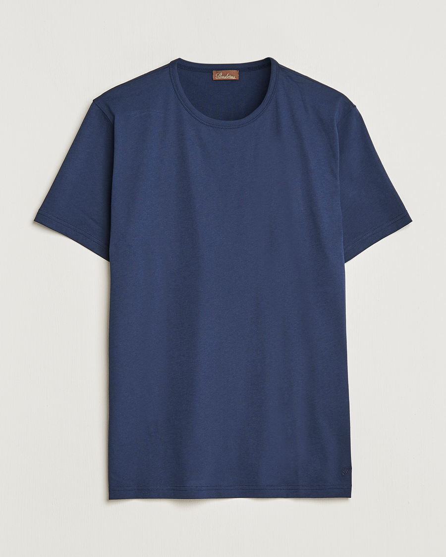 Stenströms Solid Cotton T-Shirt Navy