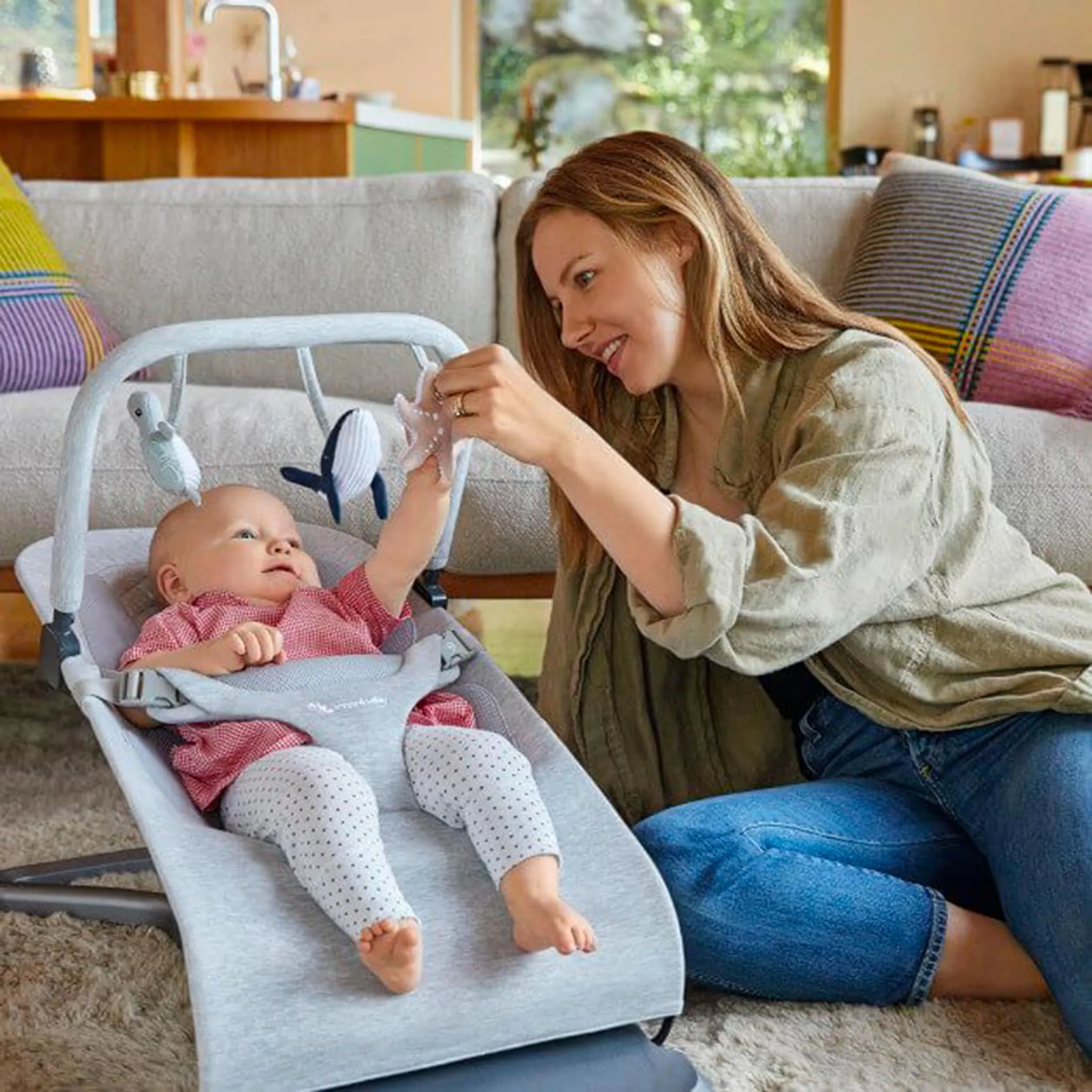 Ergobaby Siège Berçant 3-en-1 - Gris Pâle