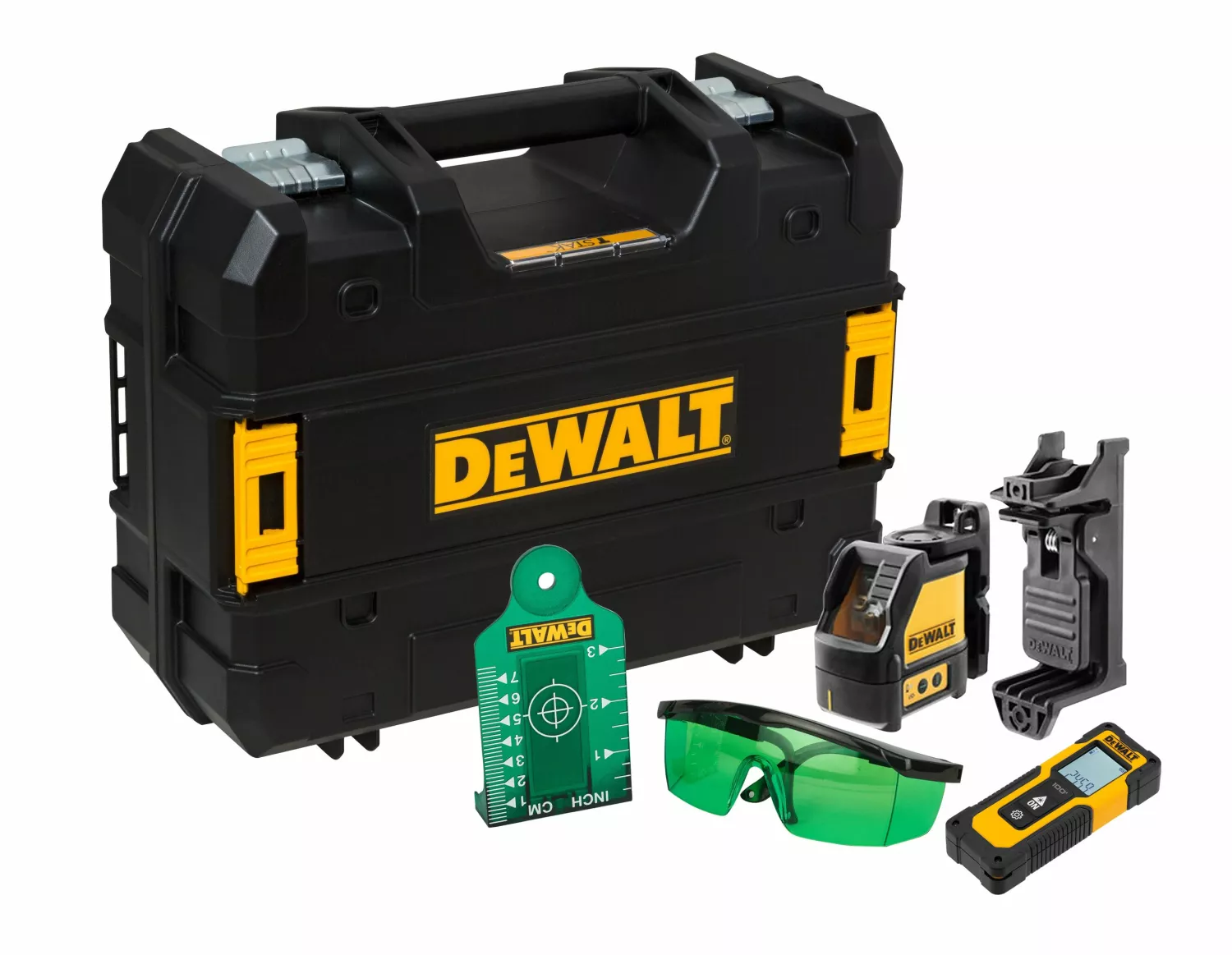 DeWALT DW0887100 Kruislijnlaser set incl. afstandsmeter in koffer - Groen - 2x 15m - IP40