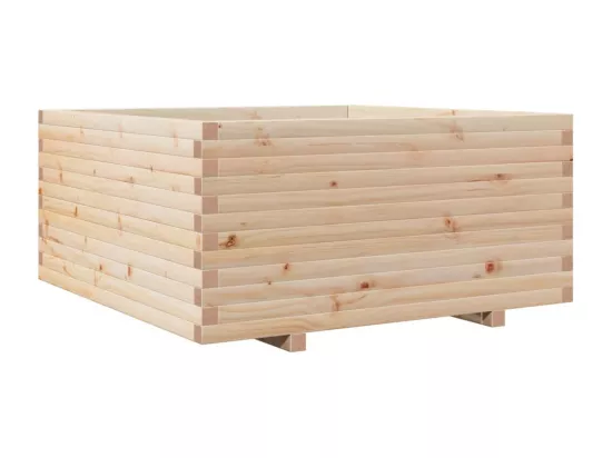Jardinière bac lit surélevé bois marron 100 x 100 x 49.5 cm 02_0037262